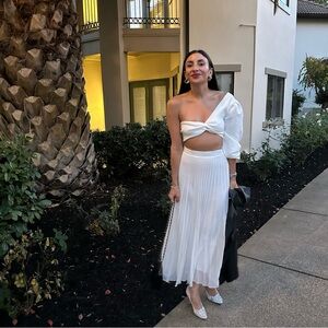 COPY - Zara Crepe Skirt and One Shoulder Crop Blouse